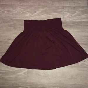Maroon knee length skirt